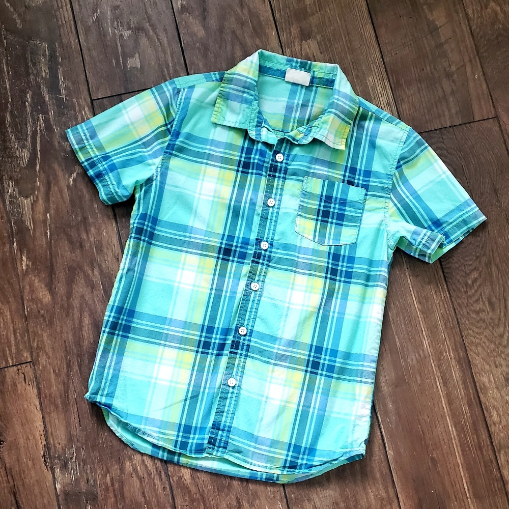 Boys Crazy 8 Plaid Shirt Large 10-12